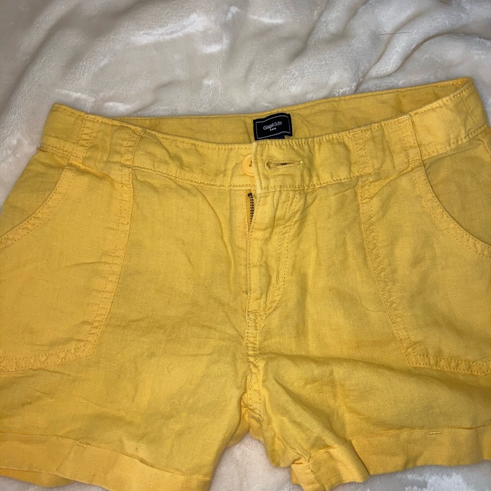 Gap kids yellow canvas shorts